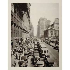  1927 New York City West 42nd Street Cars Photogravure 