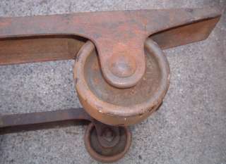 Antique Iron Fairbanks Safe Dolly Heavy Duty w 4 Caster Wheels  
