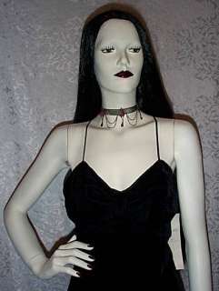 Totally Wicked VINTAGE Long Black Velvet CORSET Dress! NEW Old Stock 