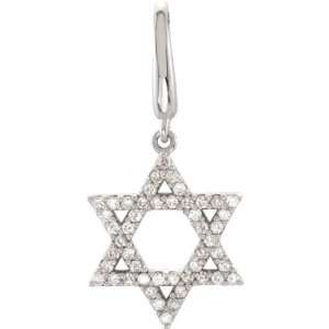  R45305 14K White 1/5 Ct Tw Diamond Star Of David Charm 