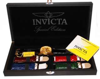 Mens Invicta Leather Swiss Ultra Slim Watch Set 1028  