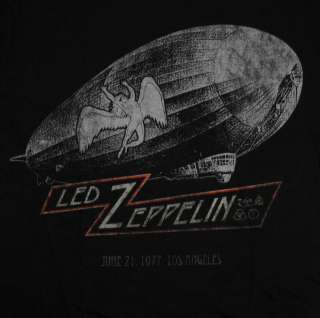 Led Zeppelin 1977 World Tour Rock Band Adult T Shirt Tee  