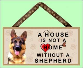 without a german shepherd 10 x 5 wooden dog sign