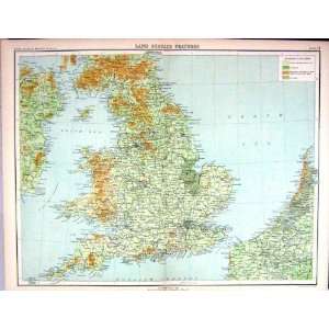   Map England Land Surface Features Isle Man London 1891