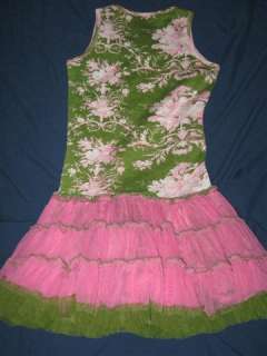Ooh! La La Couture Green Pink Pettiskirt Dress Girl 10  