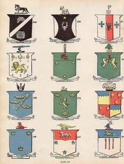 24 Surnames IRELAND Coats of Arms 100+ year old Antique  
