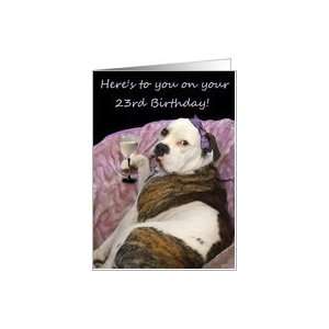    Happy 23rd Birthday Old English Bulldogge Card: Toys & Games