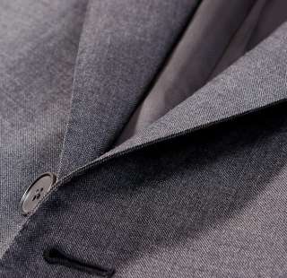   ZEGNA Solid Charcoal Gray Side Vent Wool Suit 48 50 R  