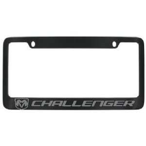 Dodge Challenger Black Metal Frame with Silver Lettering   2 free caps