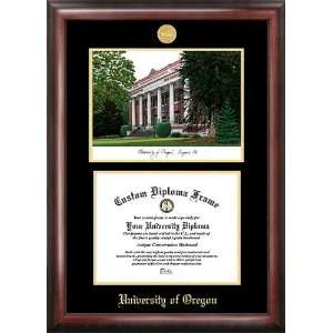 Oregon Ducks Gold Embossed Diploma Frame with Lithograph  