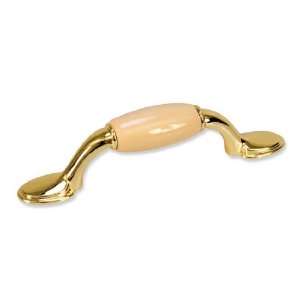 Elements 5312 PB A Sanibel Insert 3 Handle Pull   Polished Brass with 