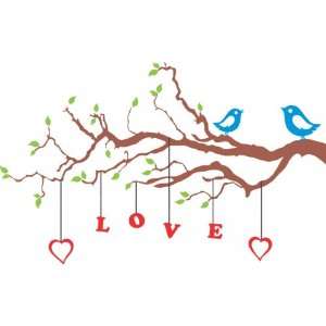  Removable Wall Decals  Birds in Branch Hanging Love: Home 