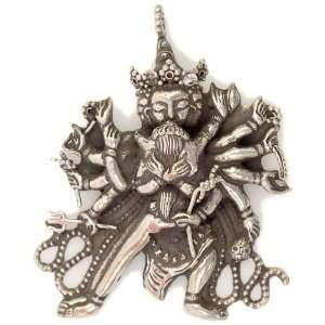  Chakrasamvara in Yab Yum (Pendant)   Sterling Silver 