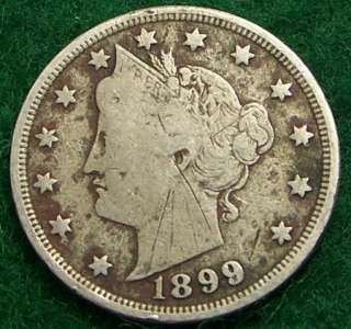 1899 Liberty Nickel   VG+ obv   Fine Plus rev   #1189  