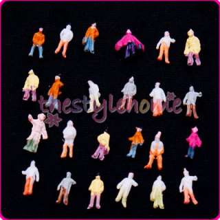 100pc Painted Model Train People Figures Z Scale 1:200  