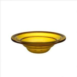  Xylem Transparent Tiered Round Glass Vessel Sink in Yellow 