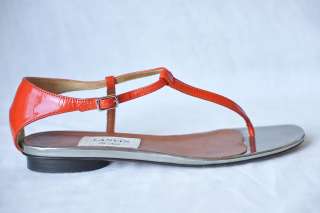 Delightful, gamine and glossy, these brilliant Lanvin thong flats from 