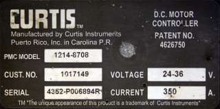 Curtis 1214 Microprocessor Motor Speed Controller  