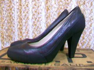 DKNY Womens VICKY Womens Gorgeous Brown Leather & Rubber Heels Shoes 8 