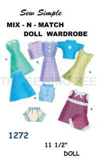 1272 Sew Simple Mix n match Barbie doll Pattern 11 1/2  
