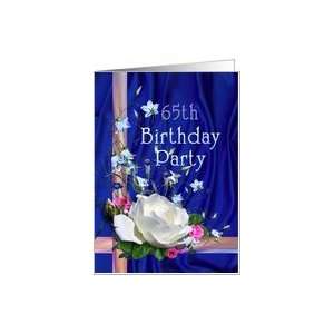  65th Birthday Party Invitation White Rose Card: Toys 