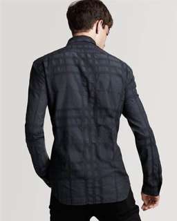 Burberry Brit Rhys Tonal Check Jacquard Modern Fit Shirt All Sizes 