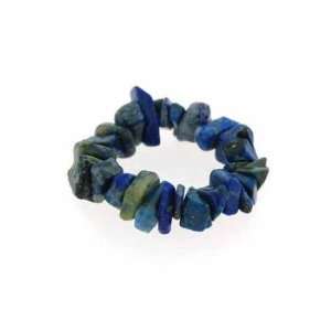  Genuine Denim Lapis Chip Stretch Ring Jewelry