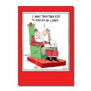  Funny Merry Christmas Card Kids Off The Lawn humor holiday Humor 