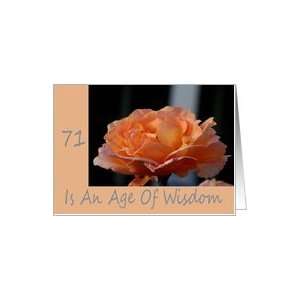  71st Birthday, Peach Rose Card Toys & Games