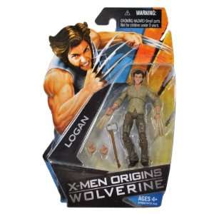 com X Men Origins Wolverine 4 Inch Tall Action Figure   LOGAN with 2 