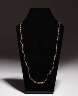 Authentic ancient Roman Gold & black bead necklace  