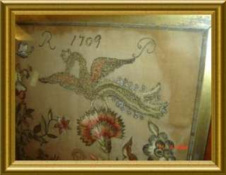 ANTIQUE STUNNING VERY RARE DATED 1709 & SIGNED WITH 2 INITIALS AT 