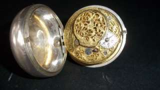 1768/9 FUSEE VERGE MOVEMENT SILVER PAIR CASE POCKET WATCH SIGNED SAM 