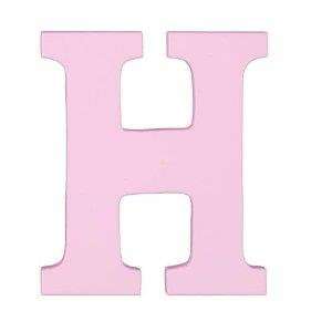  8 Inch Wall Hanging Wood Letter H Pink Baby