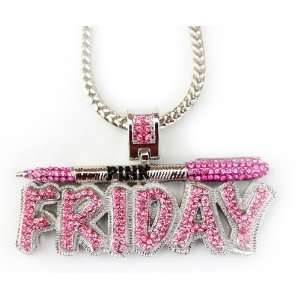  Iced Nicki Minaj Pink Friday Pendant + Franco Chain 36 