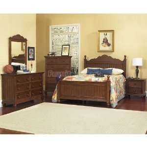   Low Post Bedroom Set (Cherry) (Full) 8207 532 533 404: Home & Kitchen