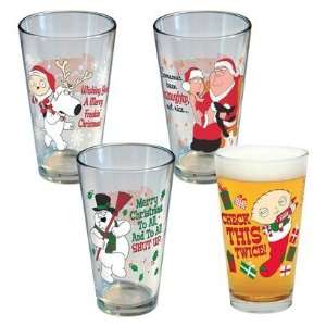 Family Guy Holiday Pint Glass Set of 4 
