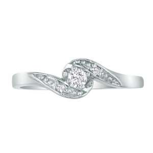 Bypass Diamond Promise Ring in 10K White Gold .07ct tw, Available Ring 