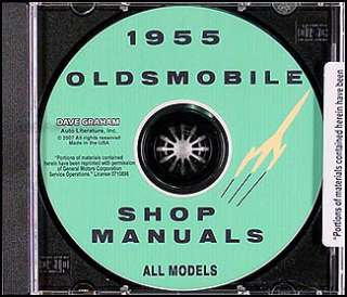 1955 Oldsmobile Repair Shop Manual CD 55 Olds 88 and 98  