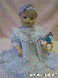   1960s Jointed Big 24 Drink Wet Newborn Baby Doll W/Molded Hair