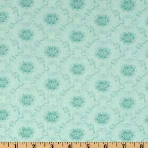  44 Wide Scarborough Fair Bouquets Aqua Fabric By The 