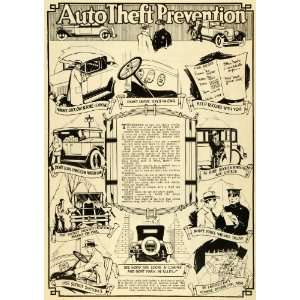  1928 Article Auto Theft Prevention Lock Police Automobile 