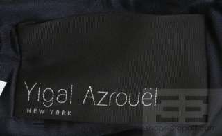 Yigal Azrouel Grey & Yellow Bandage & Navy Knit Cross Back Dress Size 