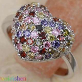 1mm Multicolor Morganite Silver Jewelry Gemstones Rings Size5.25 