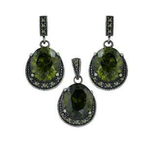   Marcasite Earrings and Pendant Set Silver Empire Jewelry Jewelry