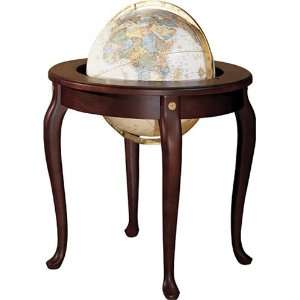  12 Queen Anne Style Illuminated World Globe: Office 