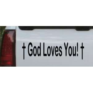 Black 44in X 12.6in    God Loves You Christian Car Window Wall Laptop 