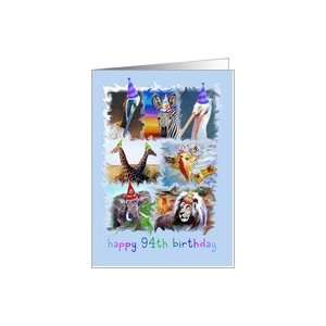 Colorful 94th Birthday Zoo Animals Card Toys & Games