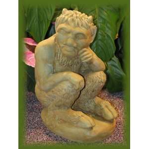  GARGOYLE Satyr 11.5 WEATHERED BRONZE Cast Cement Statue 