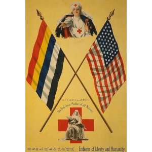  World War I Poster   Emblems of liberty and humanity The 